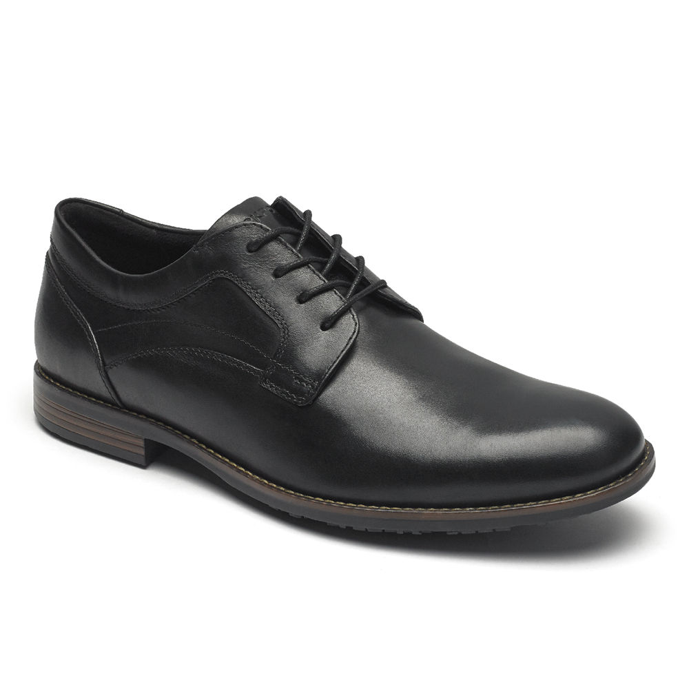 Oxfords Rockport Hombre Mexico - Dustyn Plain Toe Negros - DNFAJ8307